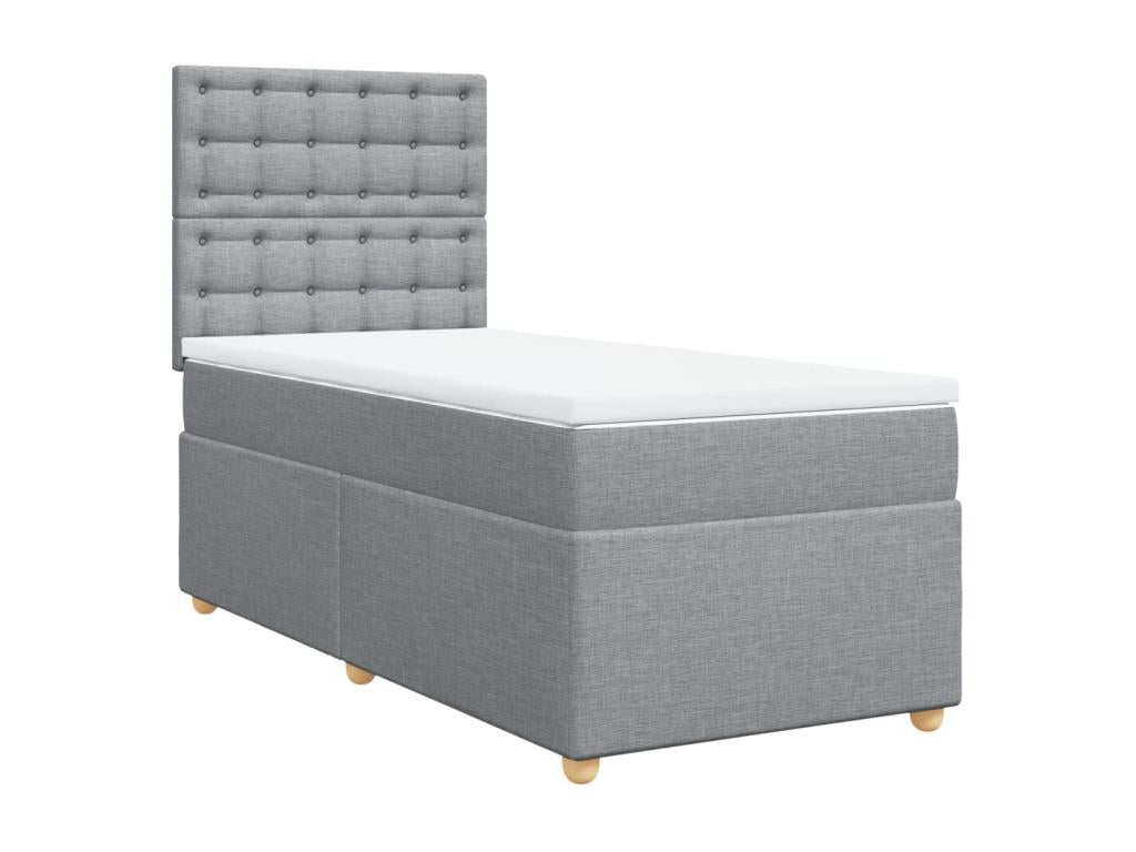 Dekonao bed base with light grey mattress 100x200cm Fabric FECW54289