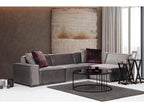 Nobellea Modular Left-Hand Corner Sofa with 4 Cushions, Solid Wood and Grey Fabric VKUS88702