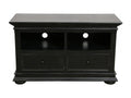 TV/HiFi Unit with 2 Storage Compartments, Black MDF Wood - Dekonao CBHP18538