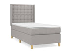 Upholstered bed base with mattress, light grey, 90x200 cm, fabric KBNZ91724