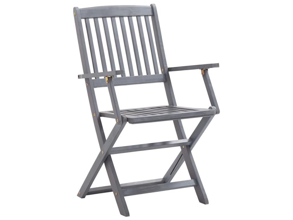 Dekonao 6-Piece Outdoor Folding Chairs with Cushions, Wooden, 14 XXCH77794