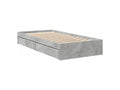 Bed frame and drawers, concrete grey, 90x200 cm, engineered wood, WGCR14773