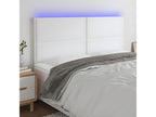 White LED Headboard 180x5x118/128 cm Faux Leather BQSX36829