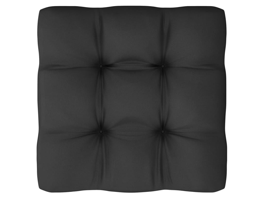 10-piece garden furniture set with cushions, black, solid pine wood, 20 XFHC91020