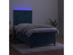 Dekonao bed base with mattress and LED, dark blue, 80x200cm, WMXG06924