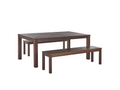 Dekonao Garden Dining Set with 6-Seater Benches, Eucalyptus Wood, Dark Brown ZTBV50150