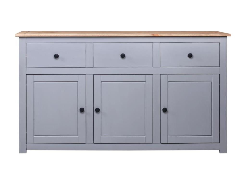 Gray Sideboard 135x40x80 cm Solid Pine Assortment Ligniva QDHS37858