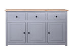 Gray Sideboard 135x40x80 cm Solid Pine Assortment Ligniva QDHS37858