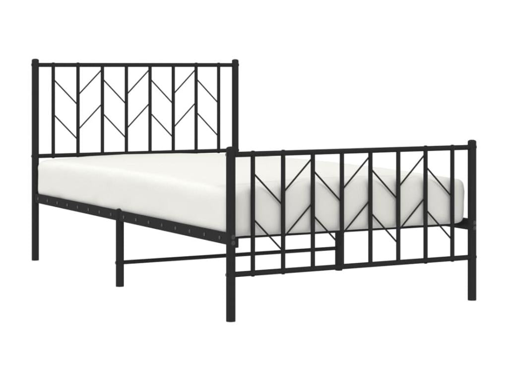 Metal bed frame without mattress with black bed legs 100x190cm DXGJ20944