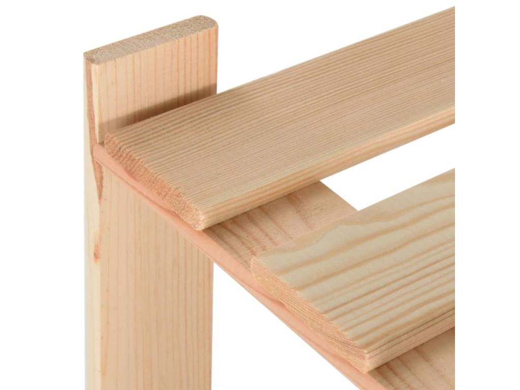 3-tier storage shelf, brown wood, 80x28.5x90 cm, 02 0000656 EQZE74316