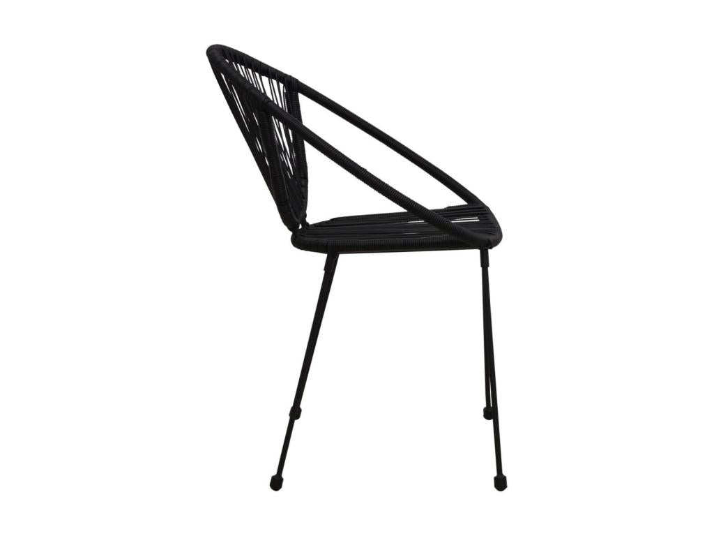 Dekonao Set 3 pcs Rattan PVC Black KJKJ64425