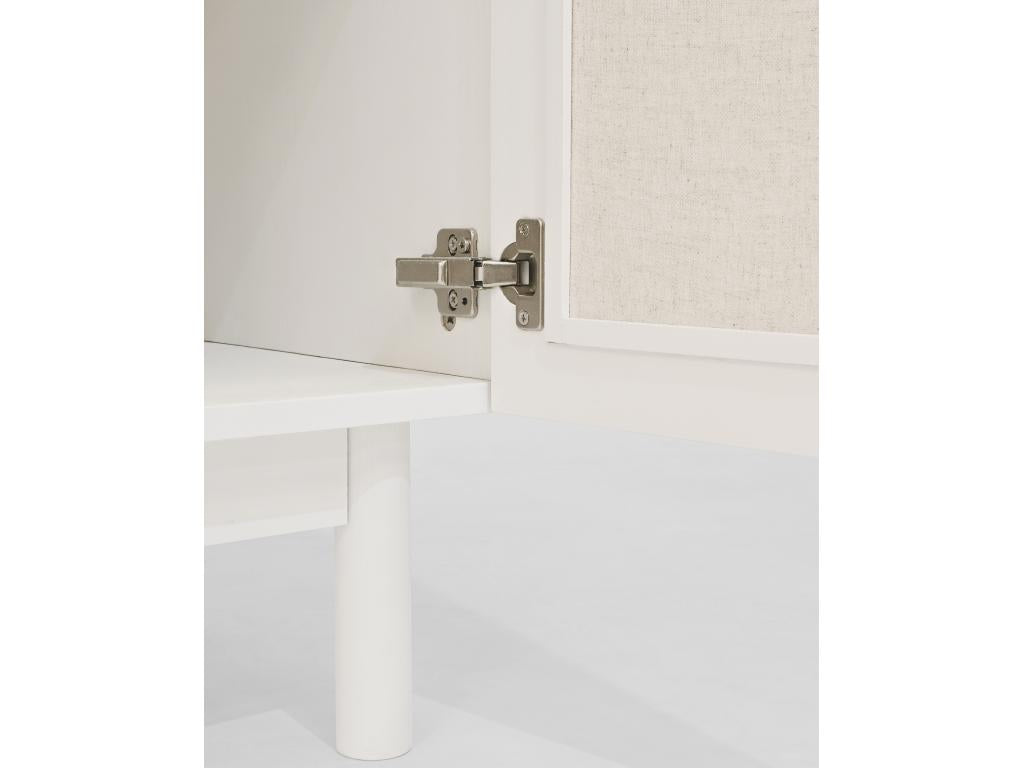 Wardrobe in fir wood and white linen fabric 180x80cm - LINEN - Dekonao EGQY49208