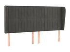 Headboard with wings, Dark Grey, 183x23x118/128 cm, Velvet, CEPR39251