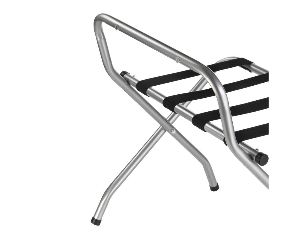 Ligniva grey metal luggage rack, hotel room accessory for travel bags and suitcases, foldable luggage stand, VCFI95832