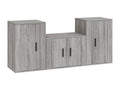 Ligniva 3-piece TV stand set, grey engineered wood LLBV09967