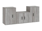 Ligniva 3-piece TV stand set, grey engineered wood LLBV09967
