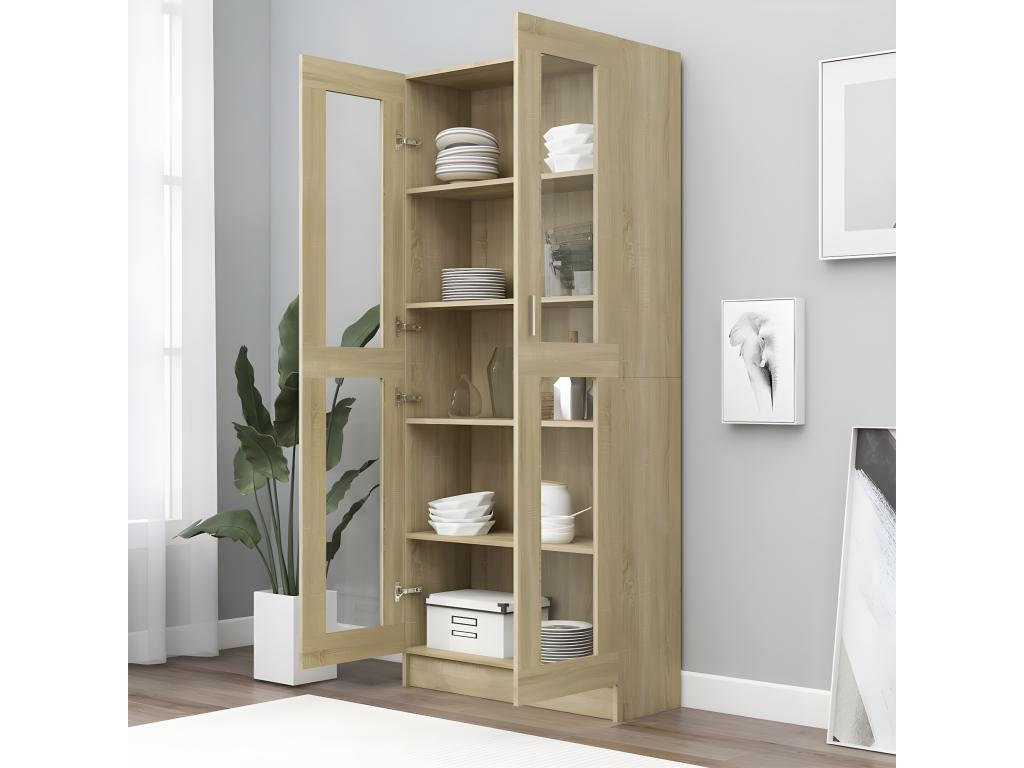 Dekonao Oak Display Cabinet 82.5x30.5x185.5 cm Chipboard JWDB74896