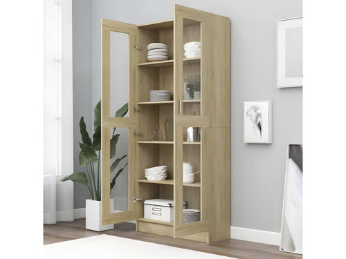 Dekonao Oak Display Cabinet 82.5x30.5x185.5 cm Chipboard JWDB74896