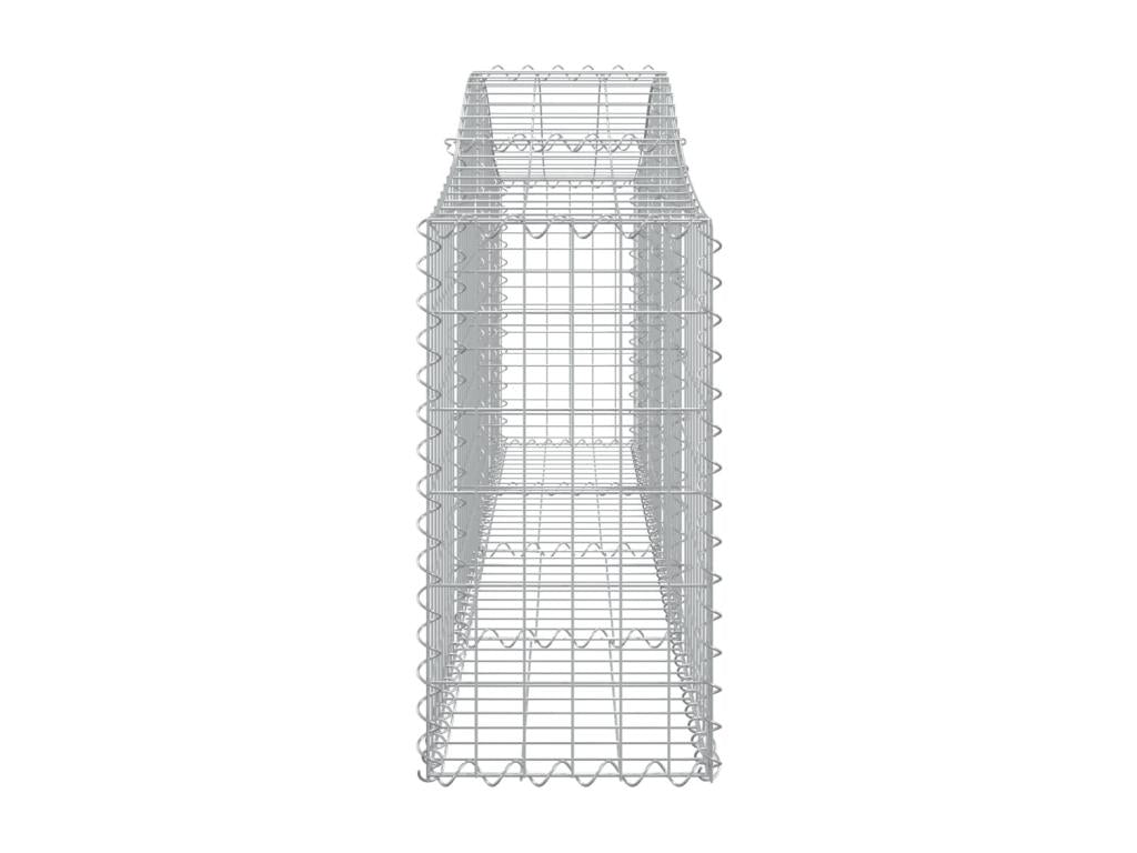 Arched gabion baskets, 4 pieces, 200x30x60/80 cm, galvanized iron OSLI56833