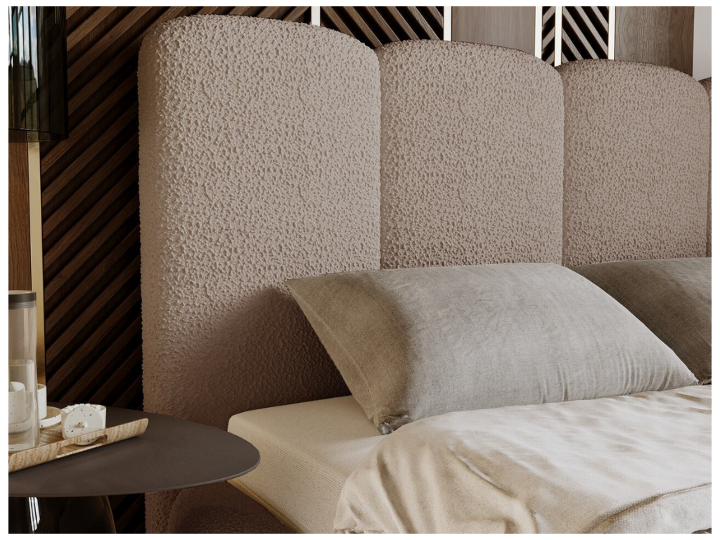 Upholstered bed with storage - 120x200 - double bed - looped - brown - Dekonao QWDU62963