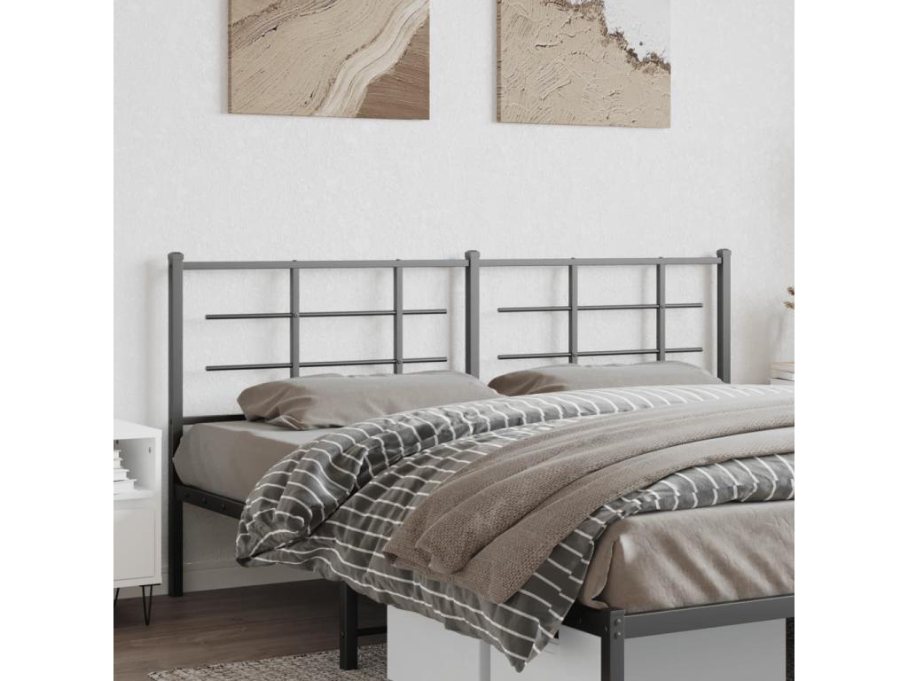 Black metal headboard 180 cm EQBU49125