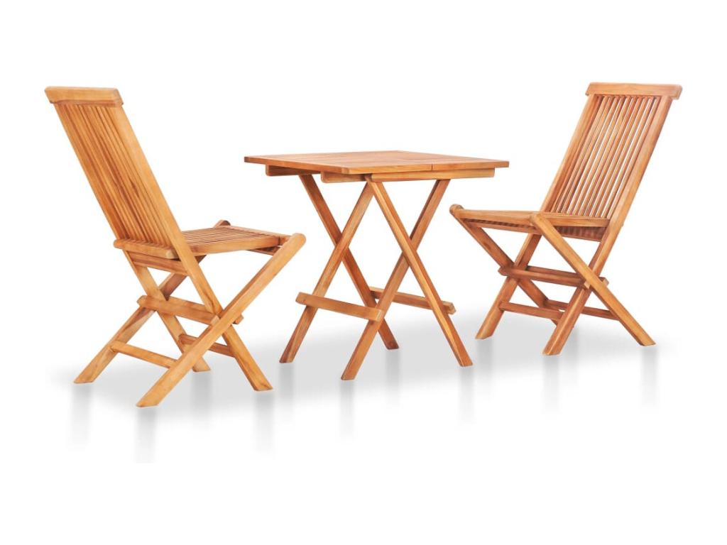 Nobellea 3-piece set with grey cushions, solid teak wood HQCG59449