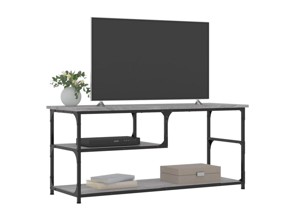 Dekonao TV stand, grey, 103x38x46.5 cm, engineered wood and steel, QKWC70790