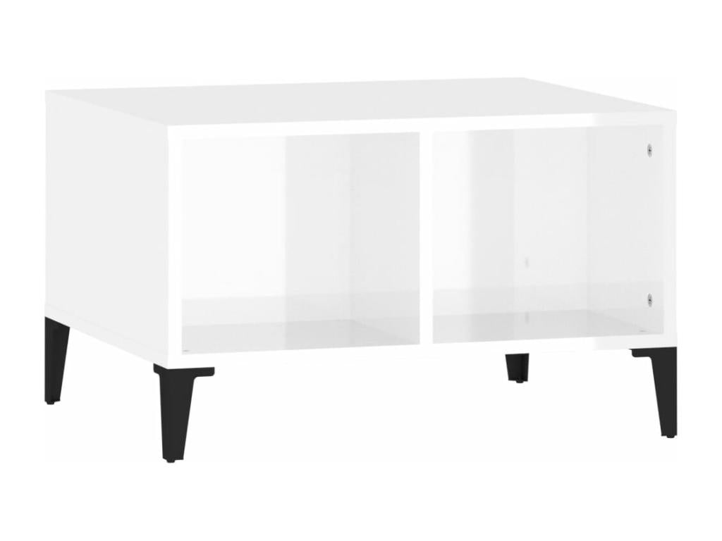 Coffee table, glossy white, 60x50x36.5 cm, engineered wood, WRUS96503