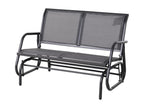 2-seater garden rocking bench, contemporary design, high comfort, armrests, ergonomic seat and backrest, steel and grey textilene, SLYV00338