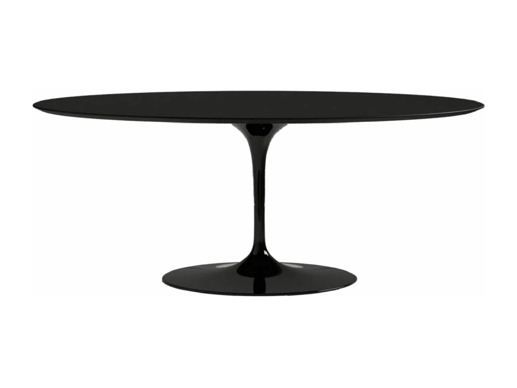 Oval tulip table - Matte black top - Width 160 cm - Glossy black base SLLB12988