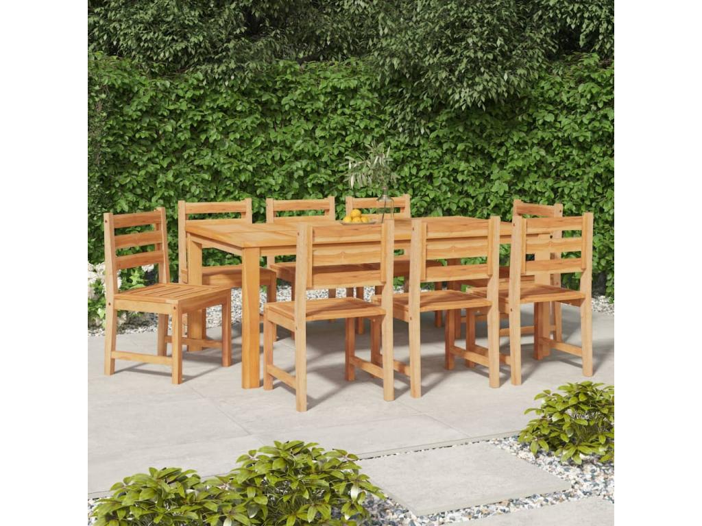 Garden chairs, set of 8, solid teak wood, GCGN50200