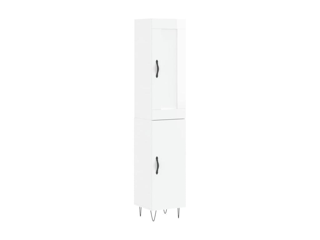 High-gloss white sideboard, 34.5x34x180 cm, engineered wood, UCWV51593