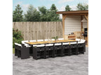 17-piece garden dining set with cushions, black resin wicker ZAFU68160