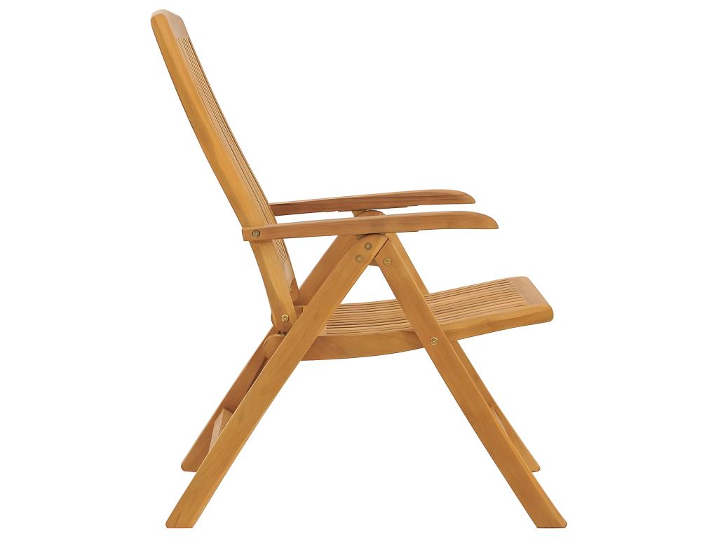 Reclining garden chairs and cushions, set of 6, teak wood ICVC05997