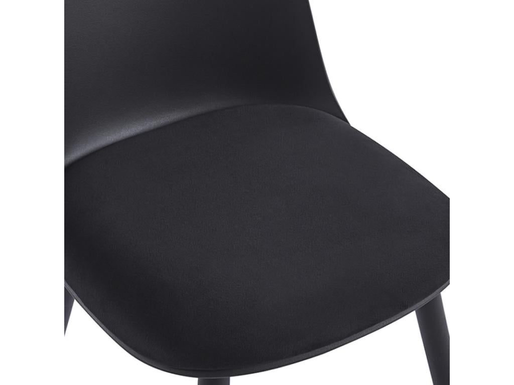 Dekonao chair with velvet seat cushion - Comfort and modernity - Black VTLA74765