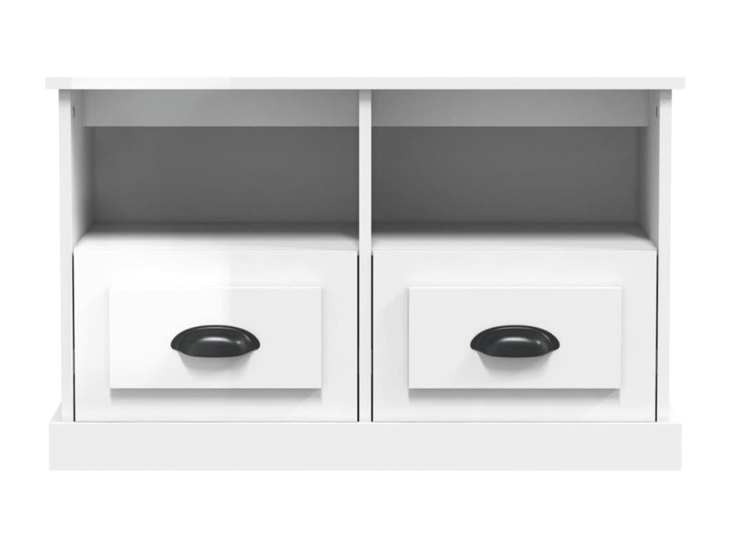High-gloss white TV stand 80x35x50 cm engineered wood BCSI88719