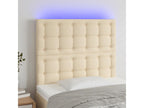 Cream LED Headboard 80x5x118/128 cm Fabric HQWO40654
