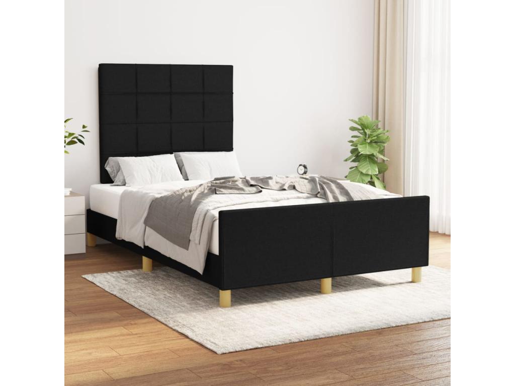Bed frame with black headboard 120x190 cm fabric CPOZ22017