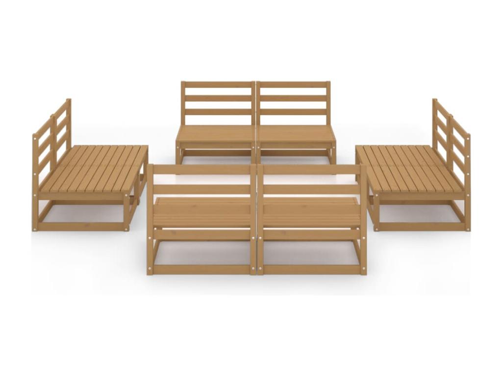 8-piece garden furniture set, honey brown, solid pine wood LBPF48519