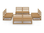 8-piece garden furniture set, honey brown, solid pine wood LBPF48519