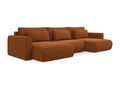 Convertible panoramic corner sofa in velvet - terracotta - Dekonao UZBZ92714