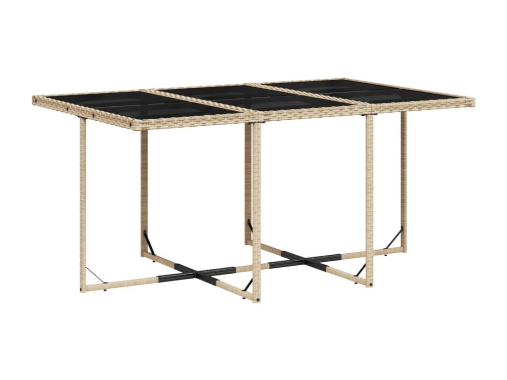 11-piece beige poly rattan garden dining set and cushions WCHT65027