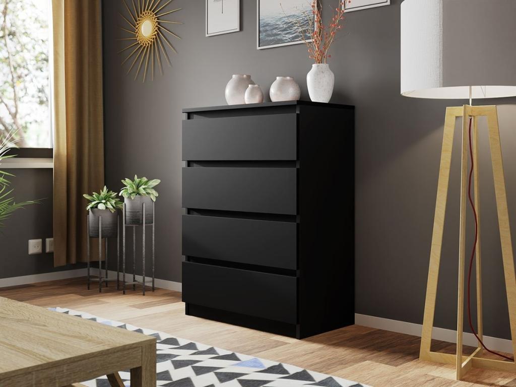 Dekonao 160 Black Chest of Drawers with Drawers, Number of Drawers: 4, 100x70x40cm, CSID43793
