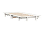 Bed frame without mattress, white, 100x200 cm, solid pine wood, QONL75043