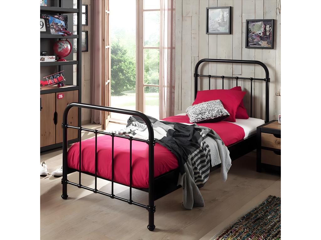 Dekonao - 90x200cm Black Metal Cot ENQT68391