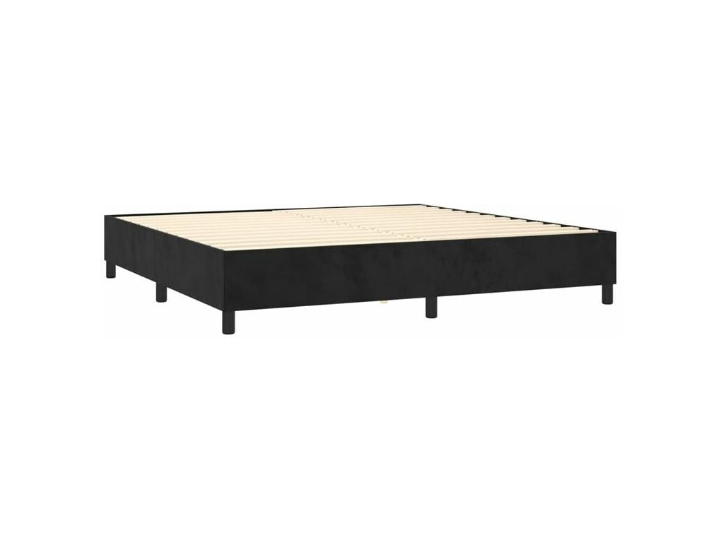 Dekonao bed base and mattress, black, 200x200 cm, velvet, ZJWZ24209