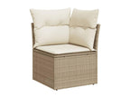 11-piece garden furniture set with beige resin wicker cushions QEES21816