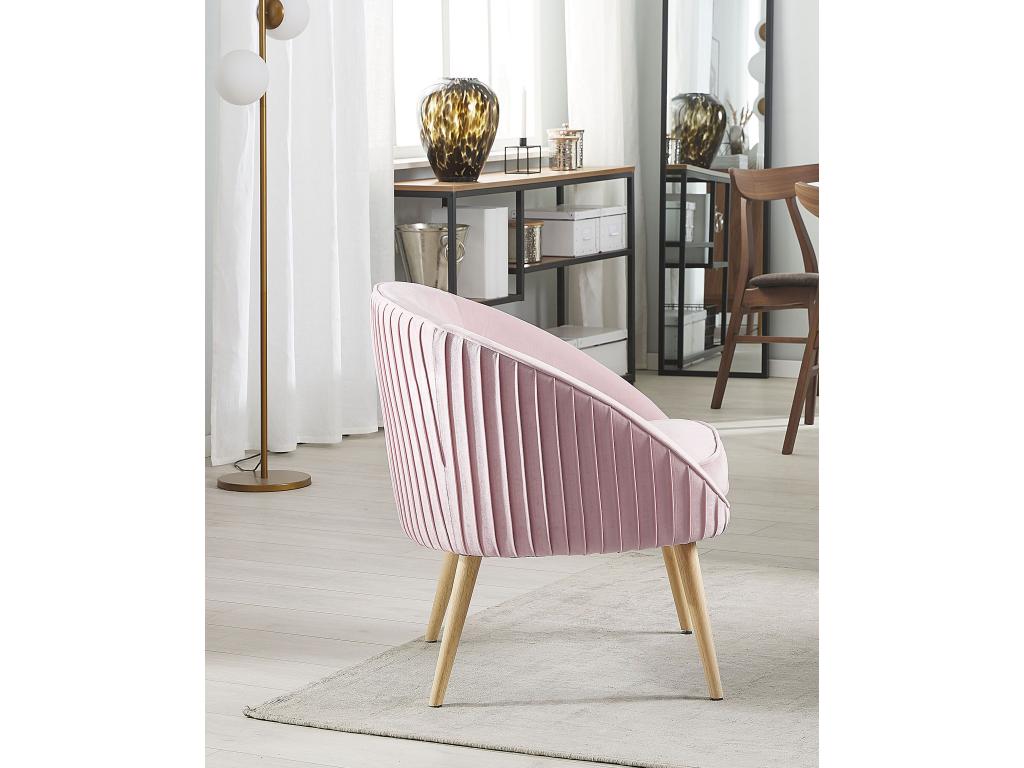 Dekonao Armchair in Pink Velvet VKEJ32617