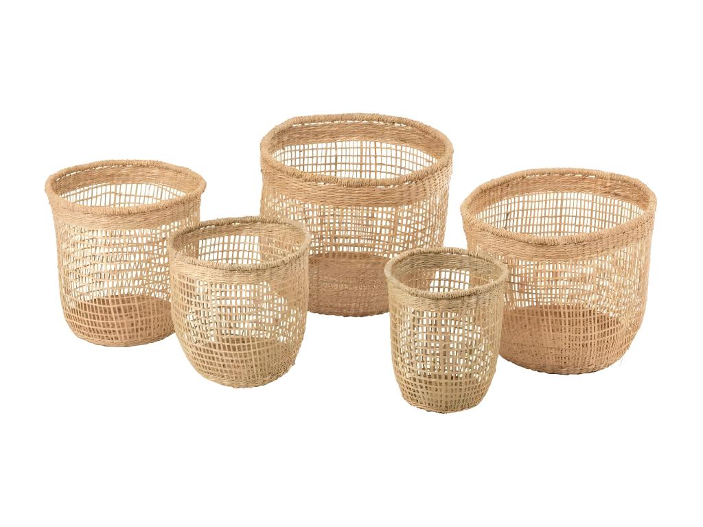 Set of 5 natural Dekonao baskets GKJM32975