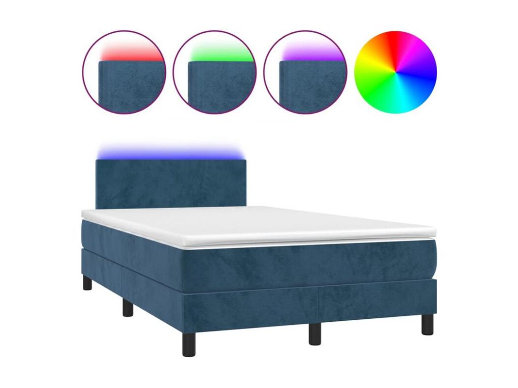 Dekonao bed base with LED mattress, dark blue, 120x200 cm, RYBU81047